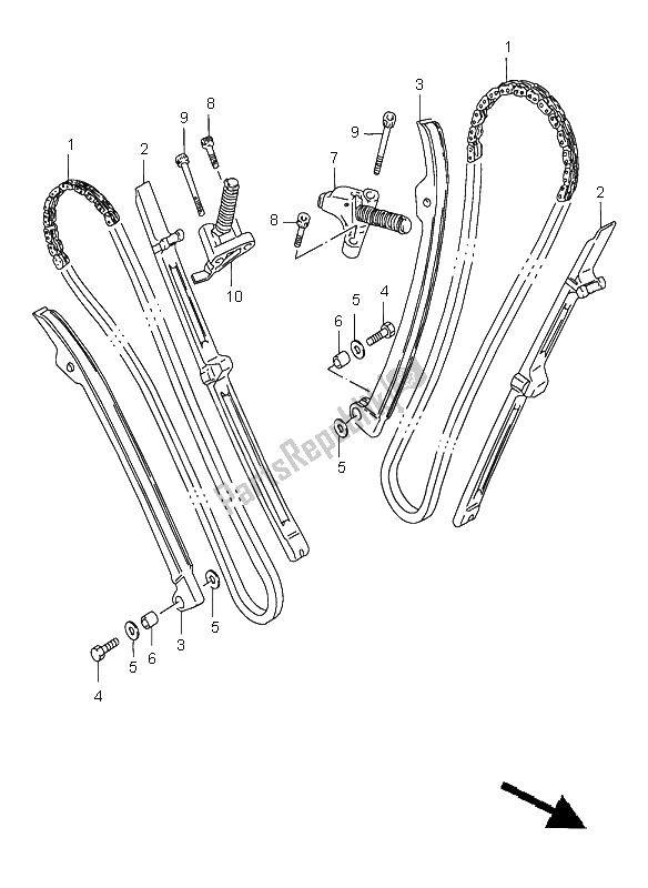 All parts for the Cam Chain of the Suzuki VS 1400 Intruder 1998