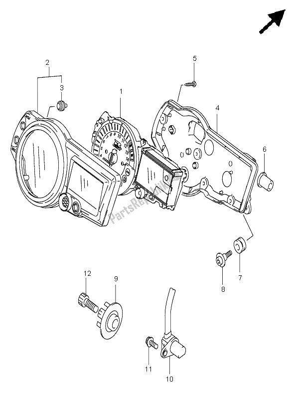 Todas las partes para Velocímetro de Suzuki GSX R 1000 2004