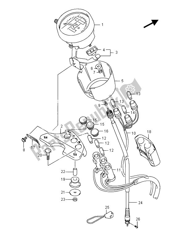 Alle onderdelen voor de Snelheidsmeter (e19) van de Suzuki RV 125 2015