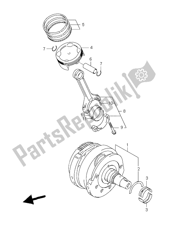 All parts for the Crankshaft of the Suzuki VZR 1800 Rnzr2 M Intruder 2008