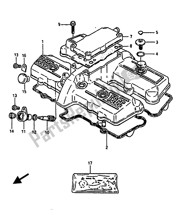 Tutte le parti per il Coperchio Della Testata del Suzuki GSX 550 1985