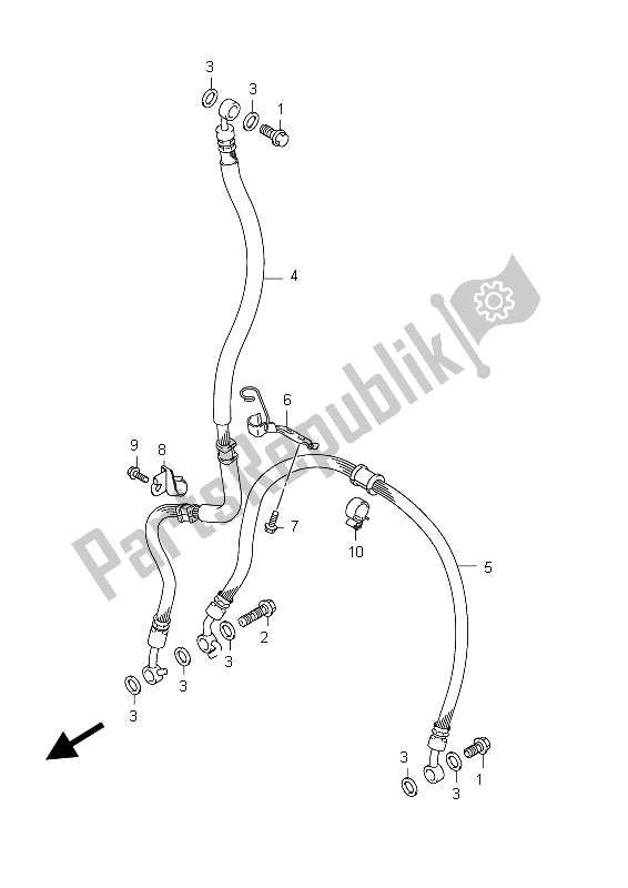 Tutte le parti per il Tubo Freno Anteriore (gsx650fu E24) del Suzuki GSX 650 FA 2012