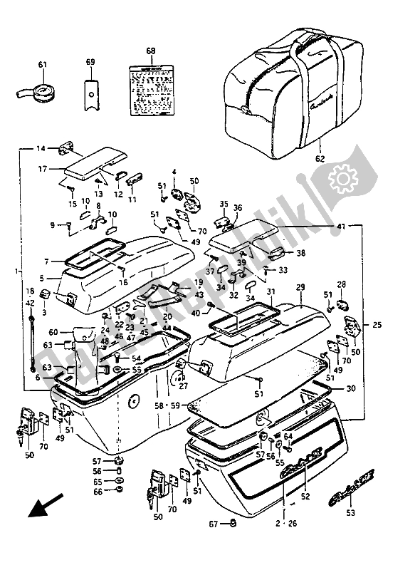 Tutte le parti per il Borsa Laterale del Suzuki GV 1400 Gdgc 1987