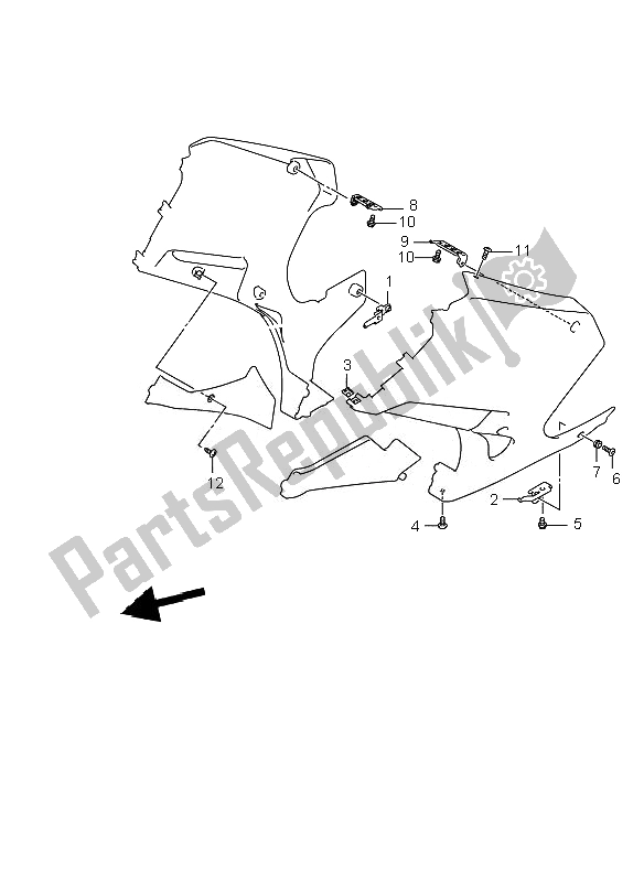 Alle onderdelen voor de Onder Motorkap Installatie-onderdelen (met Motorkap) van de Suzuki GS 500 EF 2007