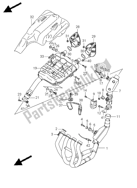 Tutte le parti per il Silenziatore del Suzuki GSX 1300 BKA B King 2009