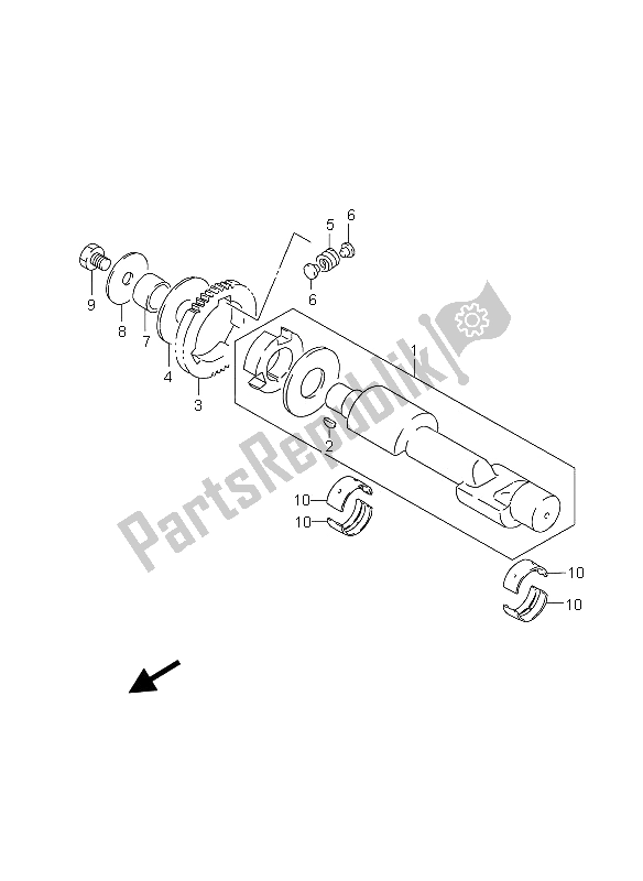 All parts for the Crankshaft Balancer of the Suzuki GS 500 EF 2005