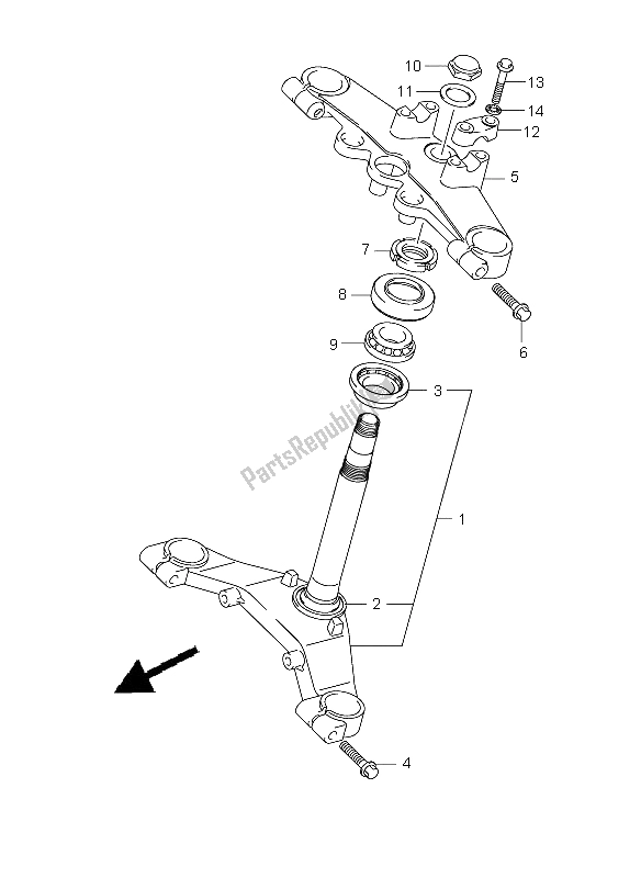 All parts for the Steering Stem of the Suzuki RV 125 Vanvan 2008