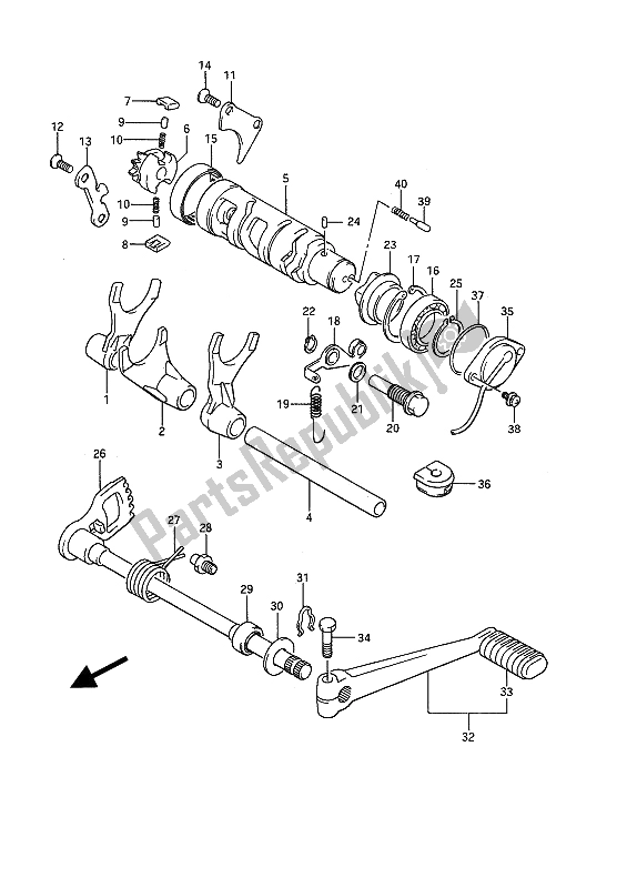 Todas las partes para Cambio De Marchas de Suzuki GSX 1100F 1989