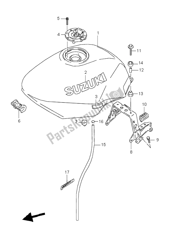 Wszystkie części do Zbiornik Paliwa Suzuki GSX 600F 1996