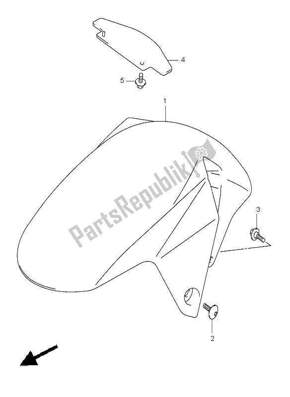 All parts for the Front Fender of the Suzuki SV 650 NS 2003