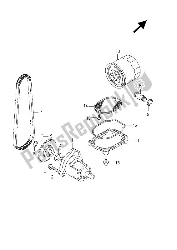 All parts for the Oil Pump of the Suzuki VZ 800 Intruder 2012