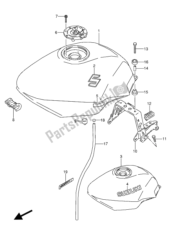 Todas las partes para Depósito De Combustible de Suzuki GSX 600 FUU2 1993