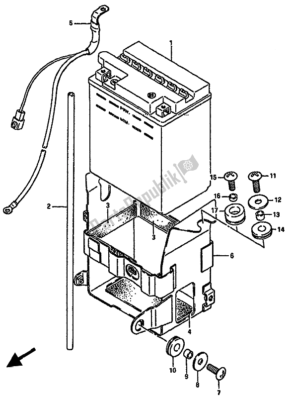 All parts for the Battery of the Suzuki GSX R 750 1985