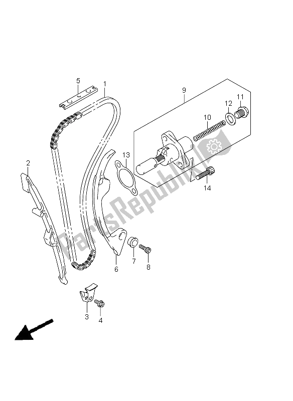 Todas as partes de Corrente De Cam do Suzuki RMX 450Z 2011