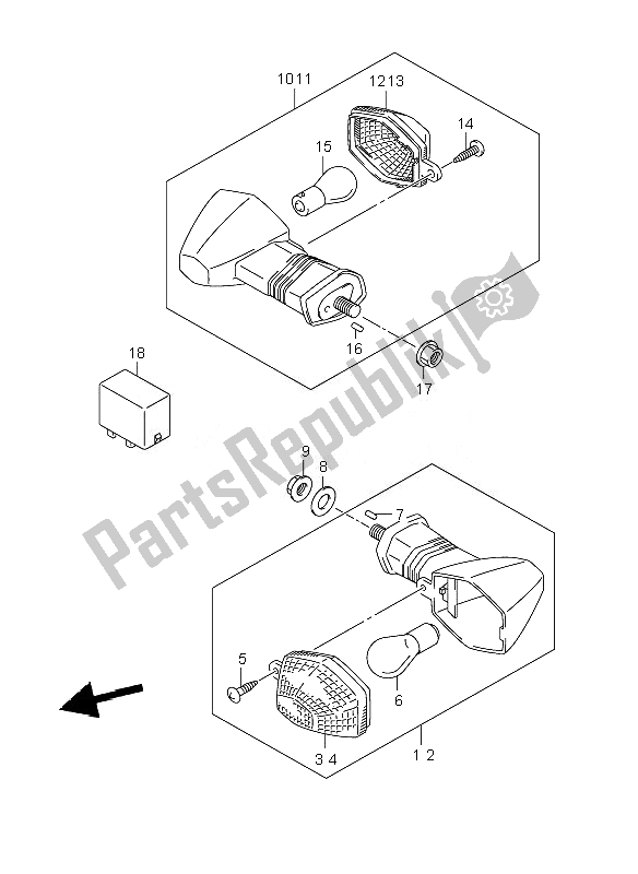 Wszystkie części do Kierunkowskaz Suzuki DL 1000 V Strom 2010
