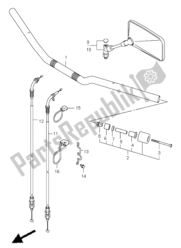 Toutes les pièces pour le Guidon (sv1000-u1-u2) du Suzuki SV 1000 NS 2003