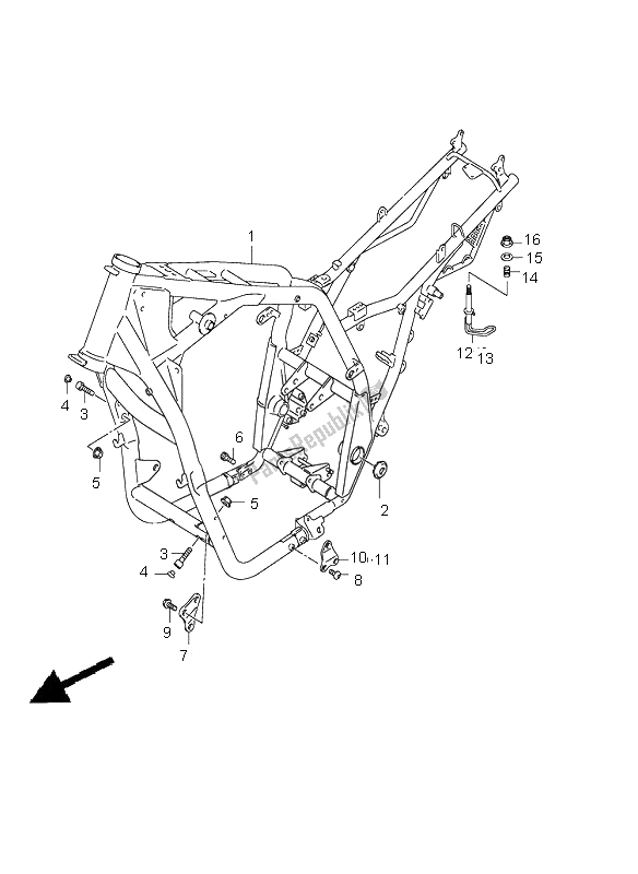 Toutes les pièces pour le Cadre du Suzuki GSX 1400 2005