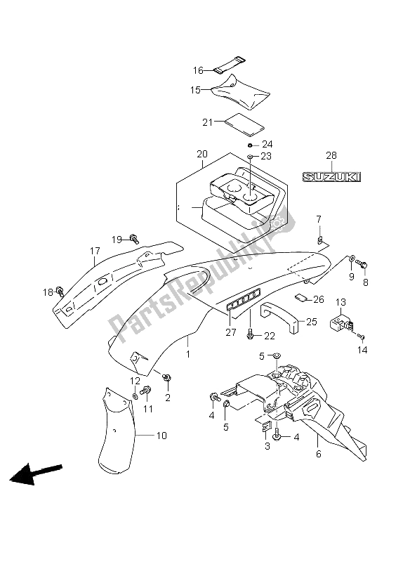 Todas las partes para Guardabarros Trasero (e24) de Suzuki DR Z 400E 2005