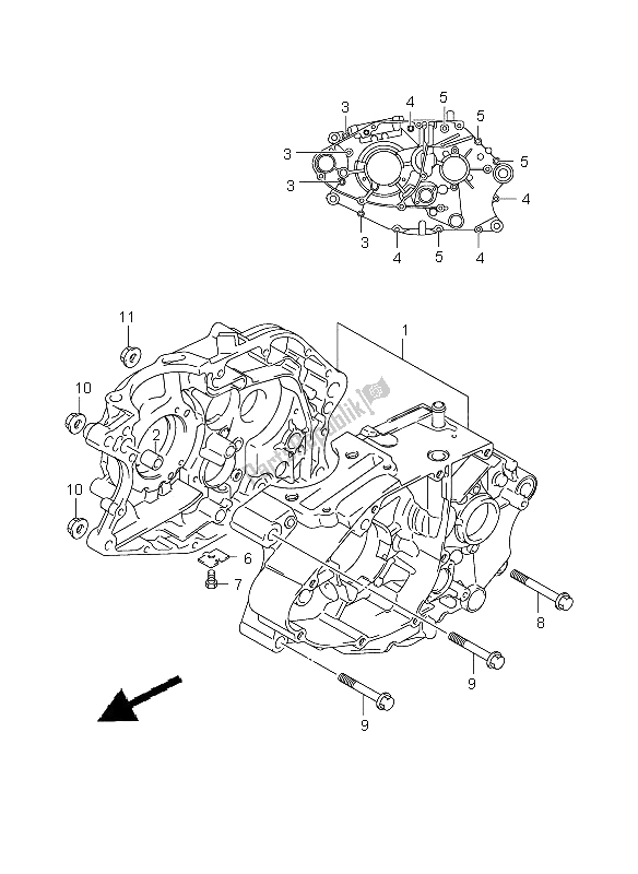 All parts for the Crankcase of the Suzuki RV 125 Vanvan 2009