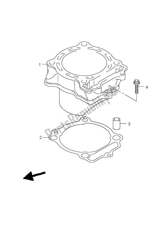 All parts for the Cylinder of the Suzuki LT R 450 Quadracer 2007