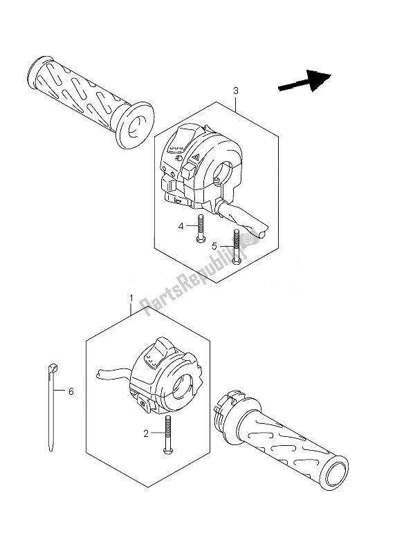 All parts for the Handle Switch of the Suzuki DL 650A V Strom 2010
