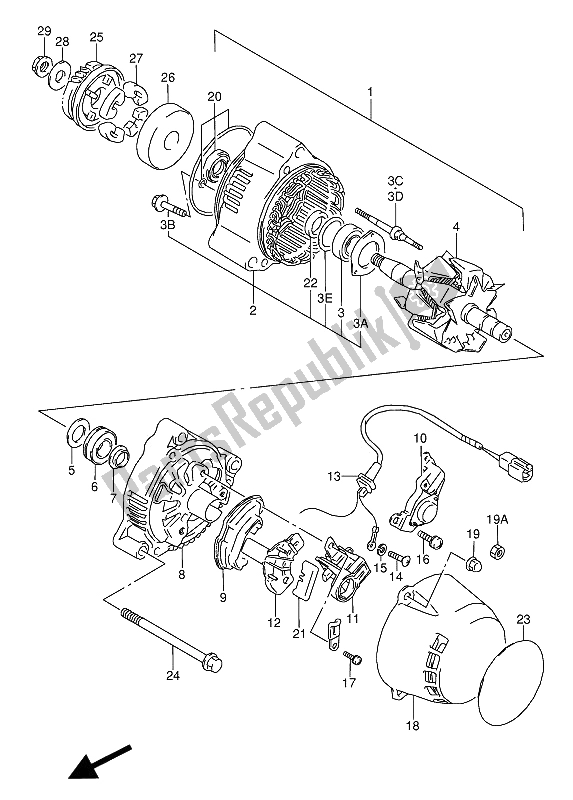 Tutte le parti per il Alternatore del Suzuki GSX 600 FUU2 1990