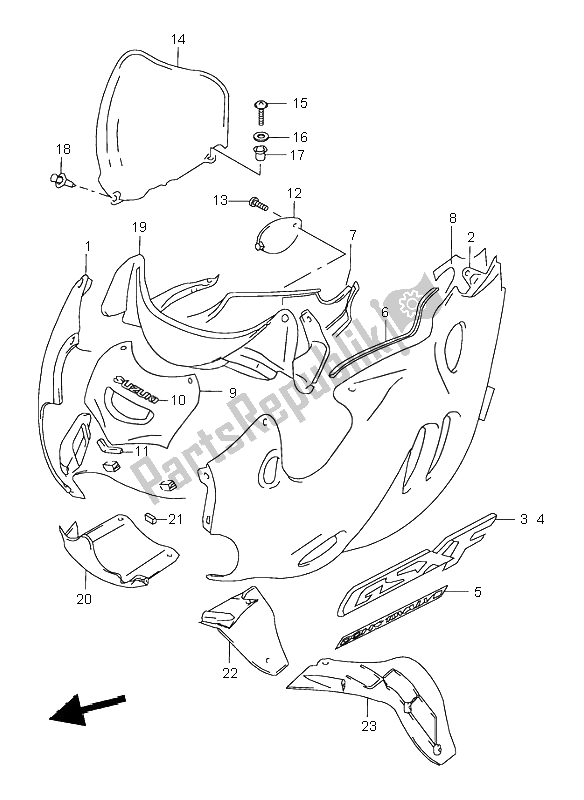 Wszystkie części do Os? Ona Korpusu Suzuki GSX 600F 1998