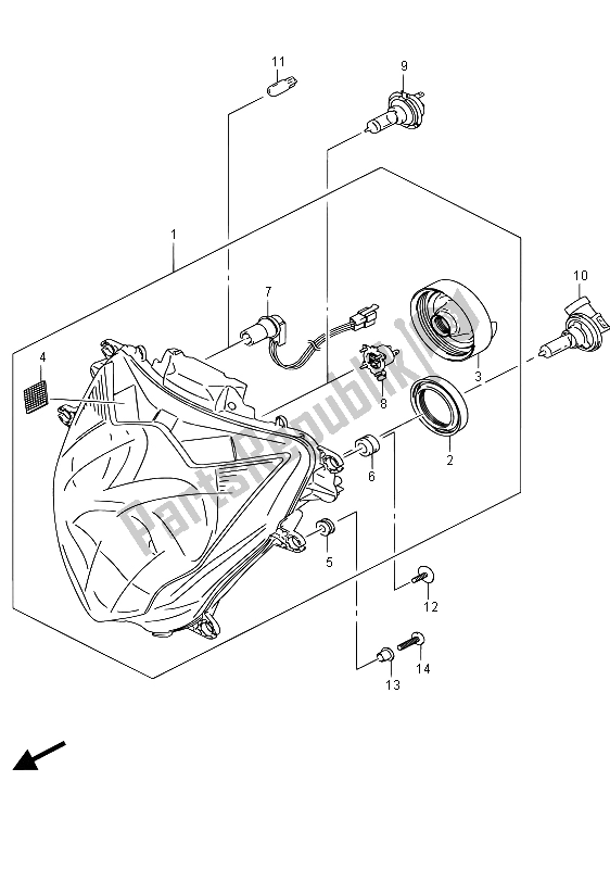 Todas las partes para Linterna Frontal (gsx-r750) de Suzuki GSX R 750 2015