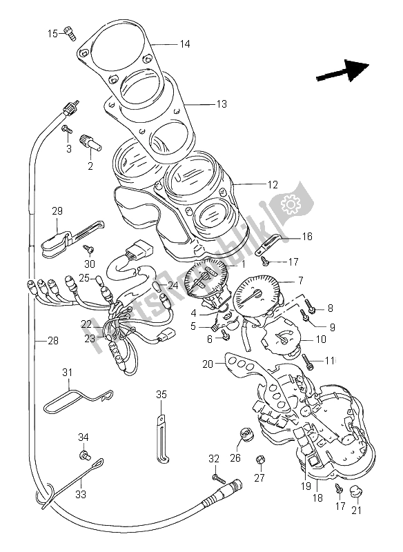 Tutte le parti per il Tachimetro del Suzuki GSX R 1100W 1998