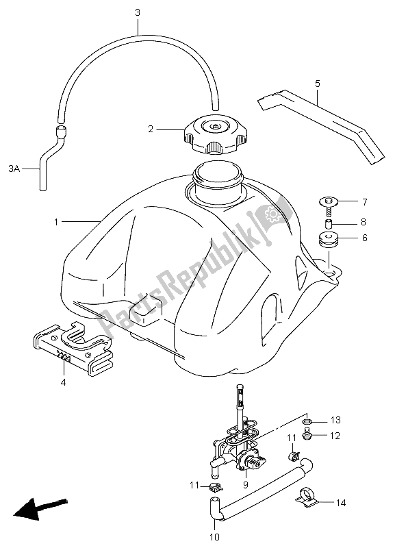 Todas las partes para Depósito De Combustible de Suzuki LT F 250 Ozark 2005