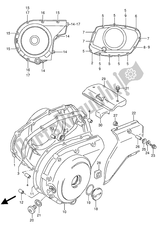 Toutes les pièces pour le Couvercle De Carter du Suzuki VX 800U 1990