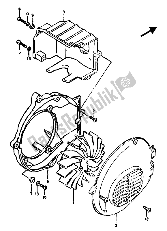 Todas as partes de Ventoinha do Suzuki AH 50 1992