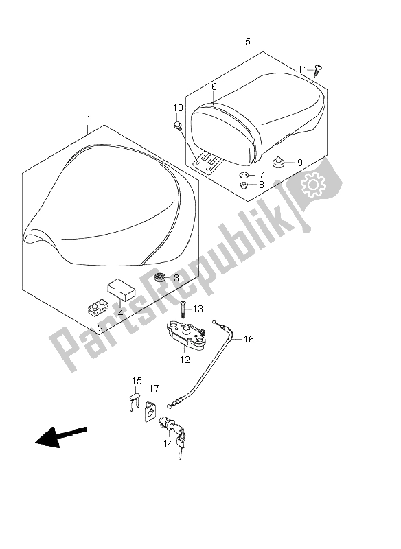 All parts for the Seat of the Suzuki VL 250 Intruder 2003