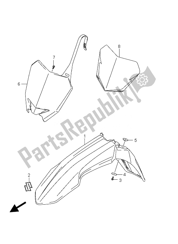 Todas las partes para Guardabarros Delantero de Suzuki RM Z 250 2010