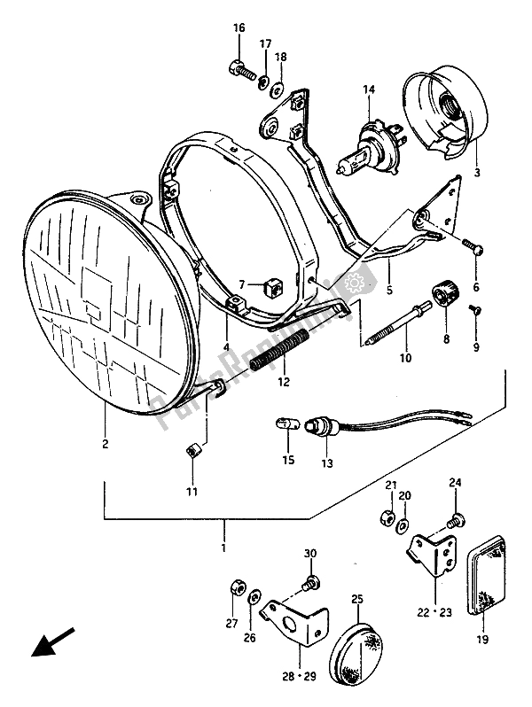 Todas as partes de Lanterna De Cabeça do Suzuki GSX 1100 1150 Eesef 1985