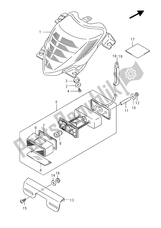 Alle onderdelen voor de Combinatielicht Achter (vzr1800uf E19) van de Suzuki VZR 1800 NZR M Intruder 2012