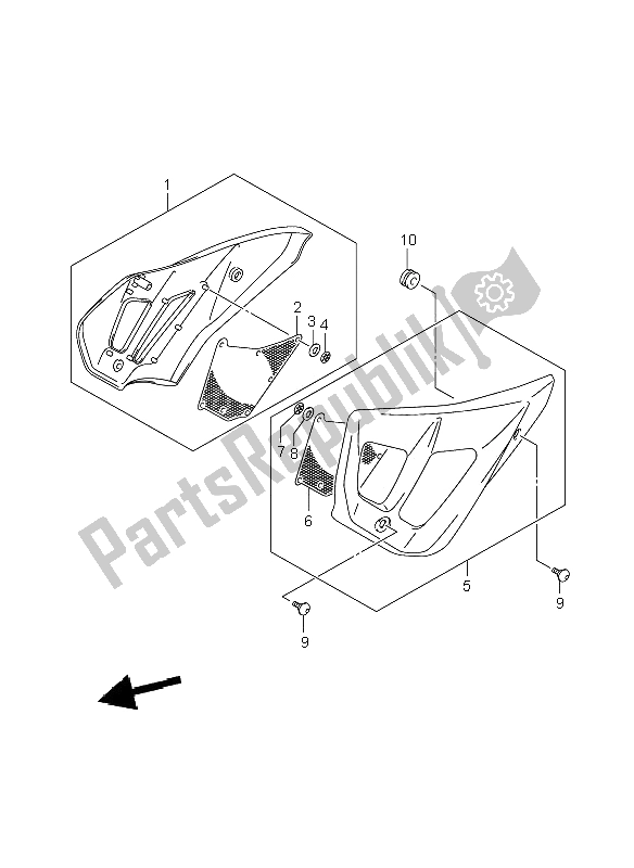 Tutte le parti per il Copricapo Telaio (gsf1250-a) del Suzuki GSF 1250 Nsnasa Bandit 2008