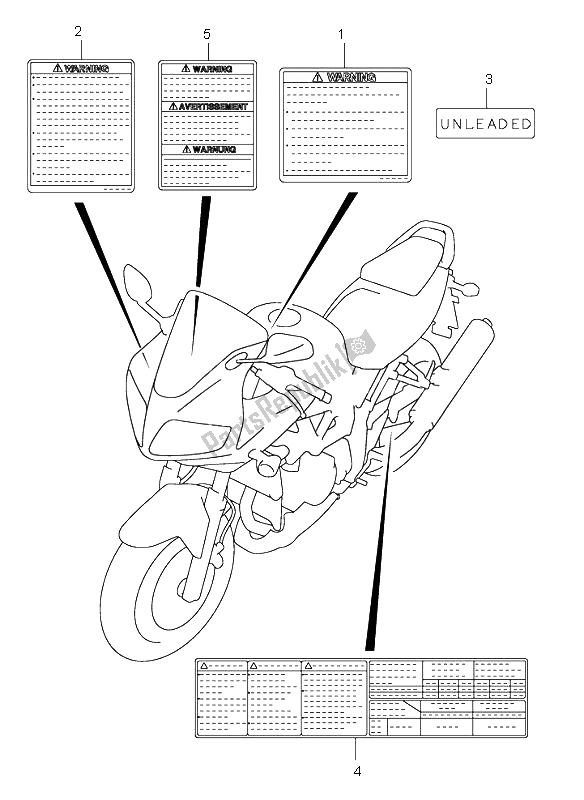 All parts for the Label (sv1000s-s1-s2) of the Suzuki SV 1000 NS 2004