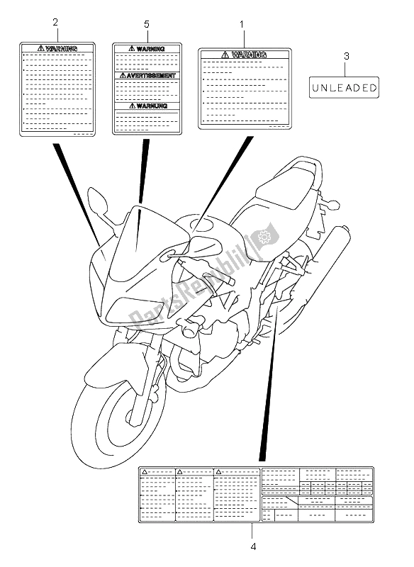 All parts for the Label (sv1000s-s1-s2) of the Suzuki SV 1000 NS 2004