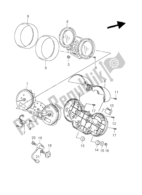 All parts for the Speedometer (gsf600s-su) of the Suzuki GSF 600 NS Bandit 2000