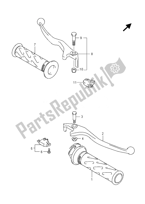 Tutte le parti per il Leva Della Maniglia del Suzuki UH 200A Burgman 2014