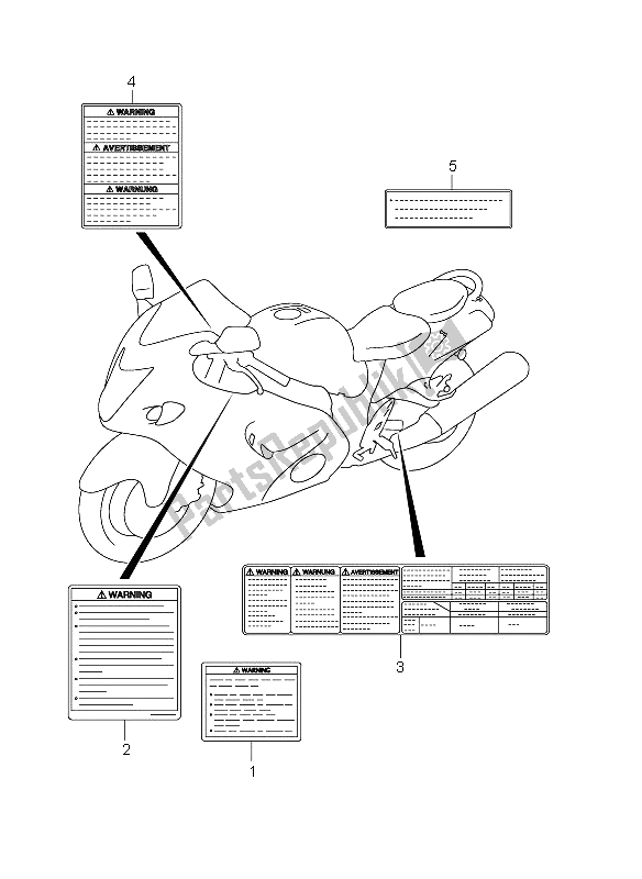 Tutte le parti per il Etichetta (gsx1300r E24) del Suzuki GSX 1300R Hayabusa 2011