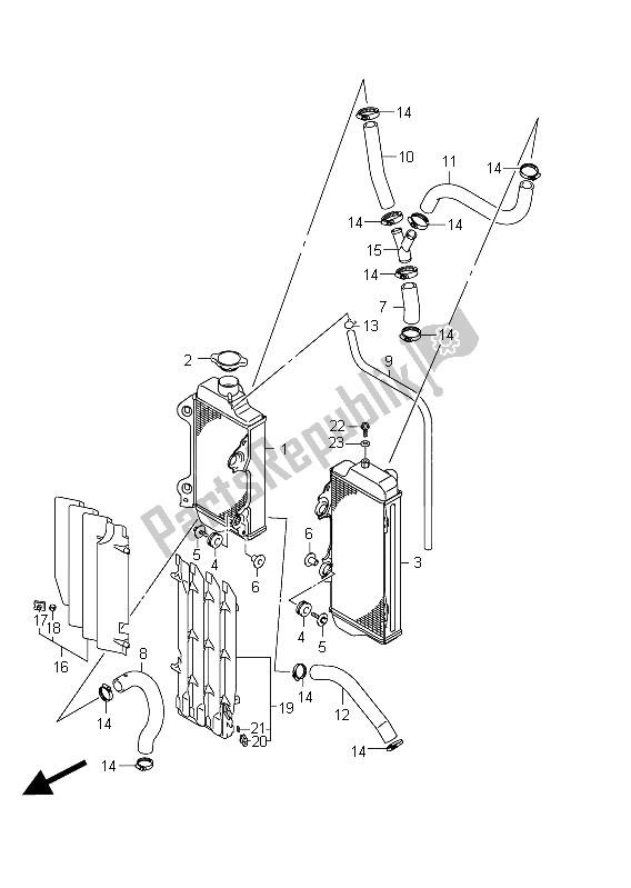 Toutes les pièces pour le Radiateur du Suzuki RM Z 250 2011