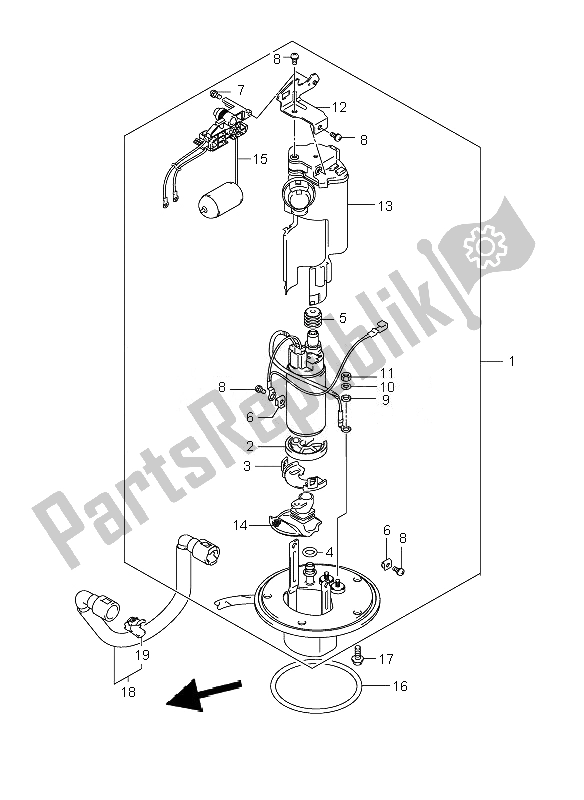 Alle onderdelen voor de Benzine Pomp van de Suzuki GSX R 750 2007