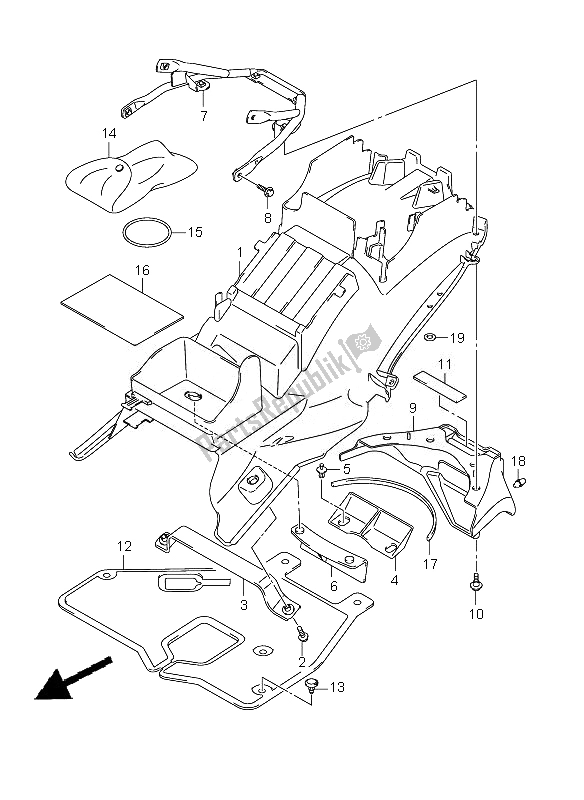 Todas las partes para Guardabarros Trasero de Suzuki GSX 1300R Hayabusa 2010