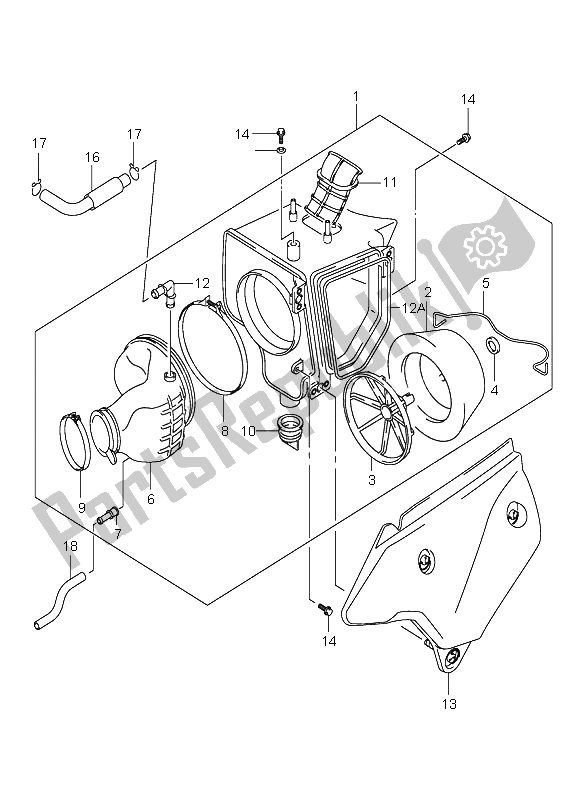 All parts for the Air Cleaner of the Suzuki DR Z 400S 2003