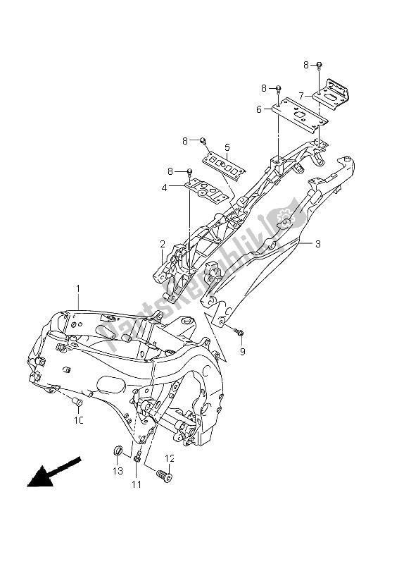 Todas las partes para Marco de Suzuki GSX R 600 2011 Todas las partes para Marco de Suzuki GSX R 600 2011