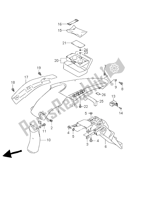 Todas las partes para Guardabarros Trasero de Suzuki DR Z 400S 2003