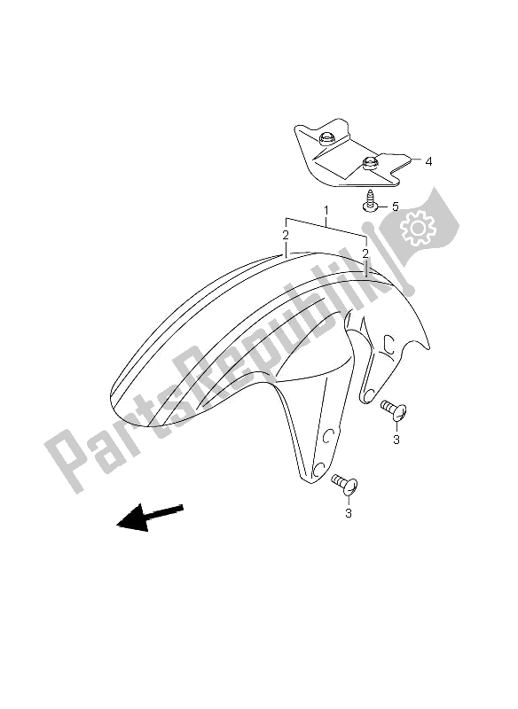 All parts for the Front Fender (vzr1800z-zuf) of the Suzuki VZR 1800 Rnzr M Intruder 2010