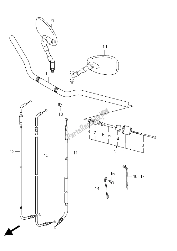 Toutes les pièces pour le Guidon (vz800ue E19) du Suzuki VZ 800 Intruder 2012